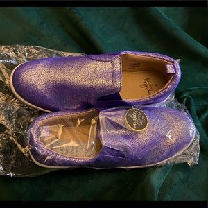 Sparkly Purple Monkey Feet slides. Size 10.5/11